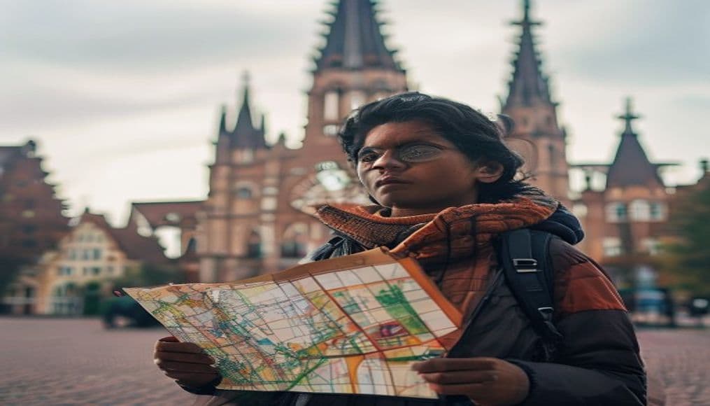 Germany study-abroad news hero: Brandenburg Gate with national flag or map symbolism — Maastricht University (abbreviated as UM;[5] Dutch: Universiteit Maastricht[6]) is a public research university in Maastricht, Netherlands. 